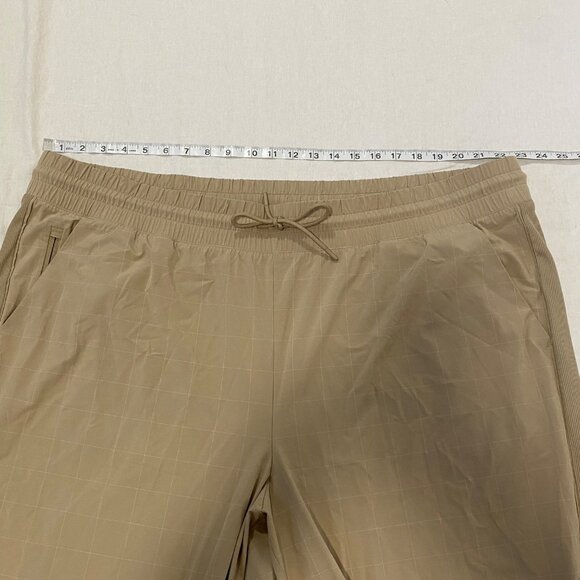Athleta Brooklyn Textured Jogger Windowpane Silt Taupe Size 24 - Picture 7 of 10